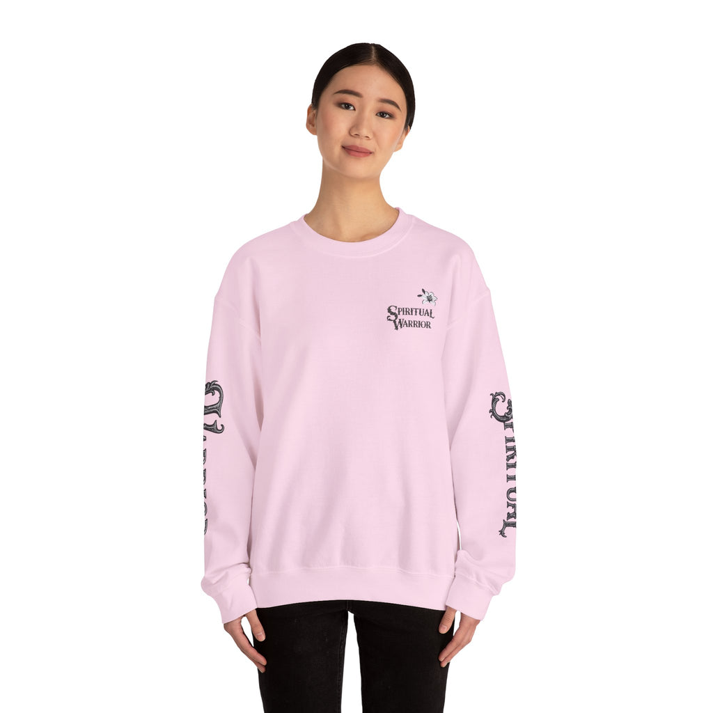 Spiritual Warrior Crewneck Sweatshirt I Motivational Fleece Lined Pullover