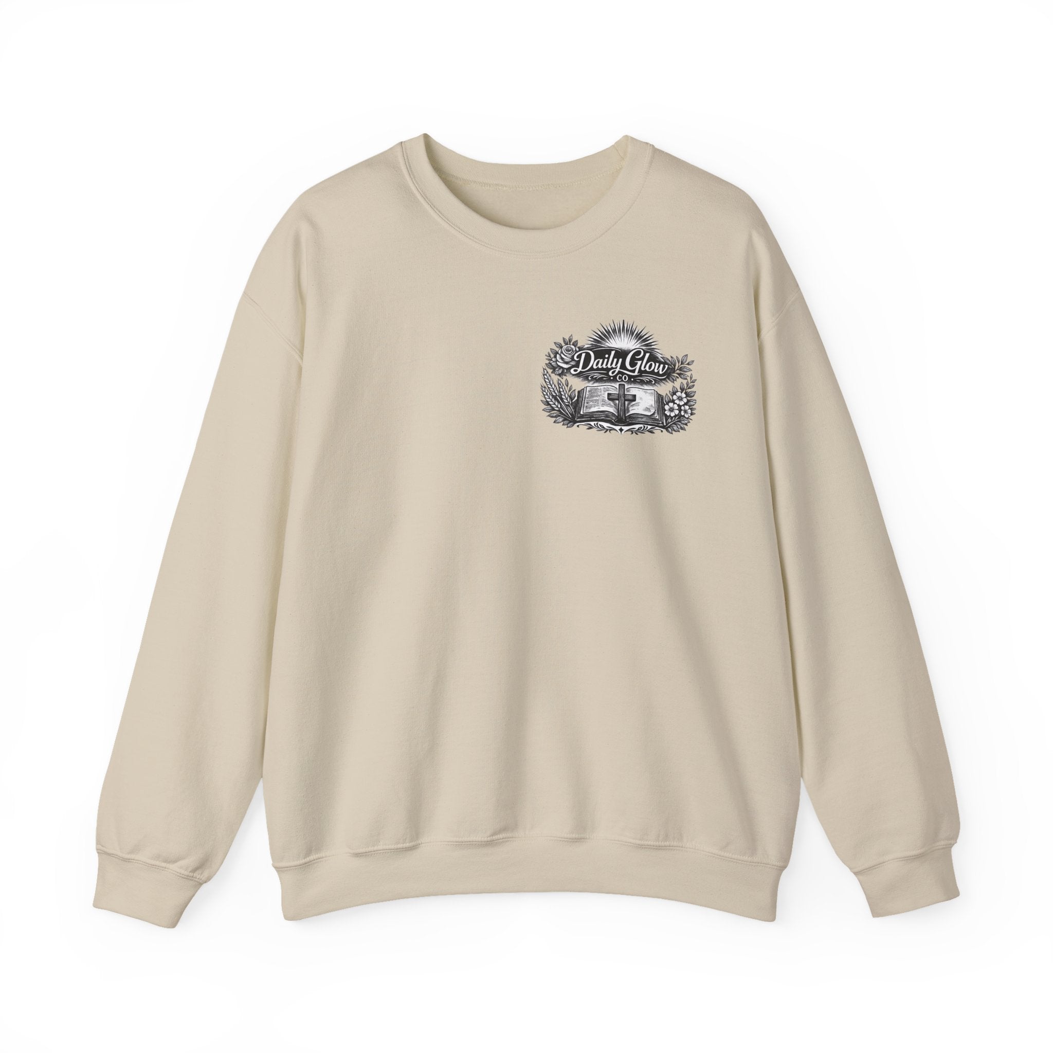 Bible Verse Cross Sweatshirt | 1 John 4:19 Religious Crewneck