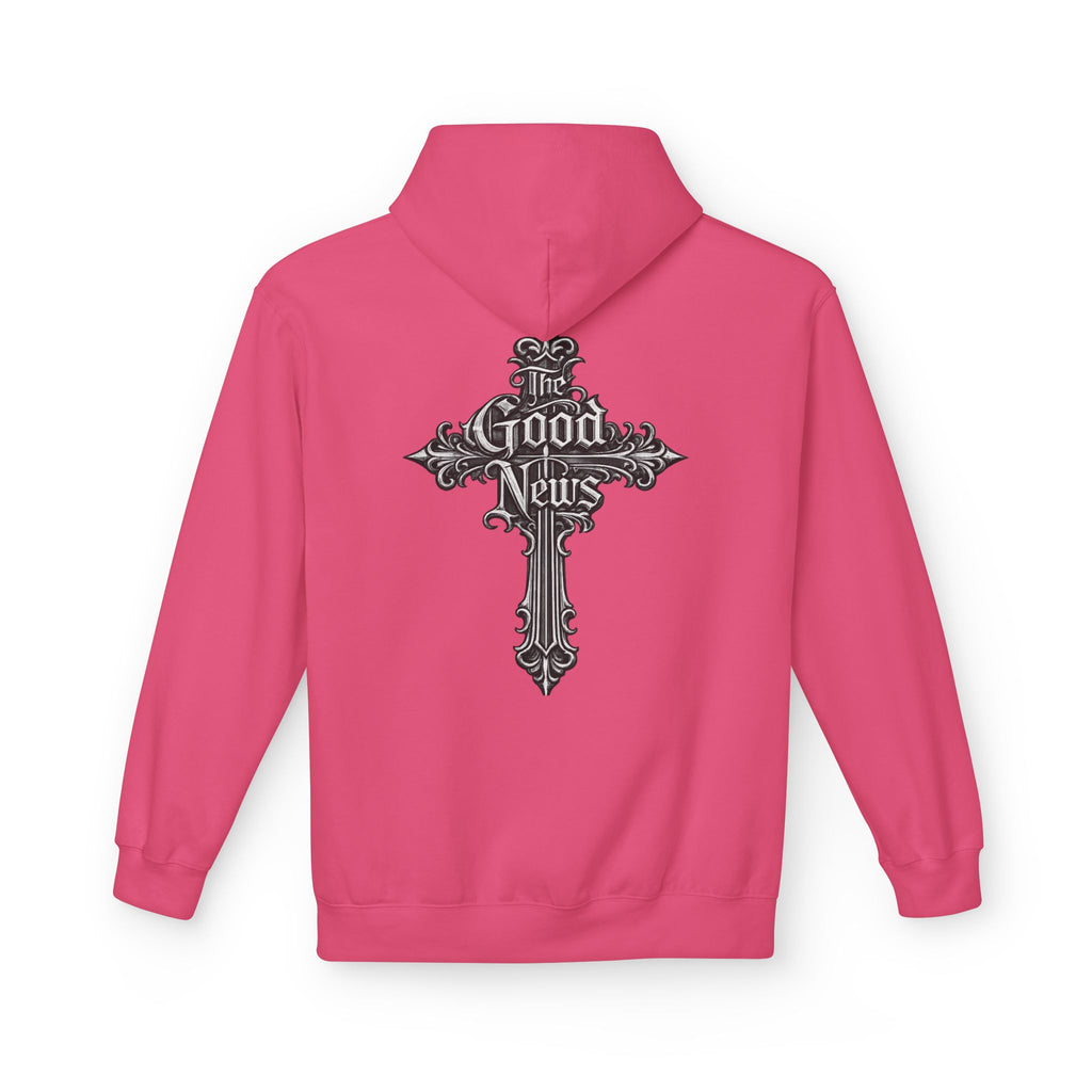 The Good News Cross Hoodie | Ornate Gothic Cross Hooded Sweatshirt