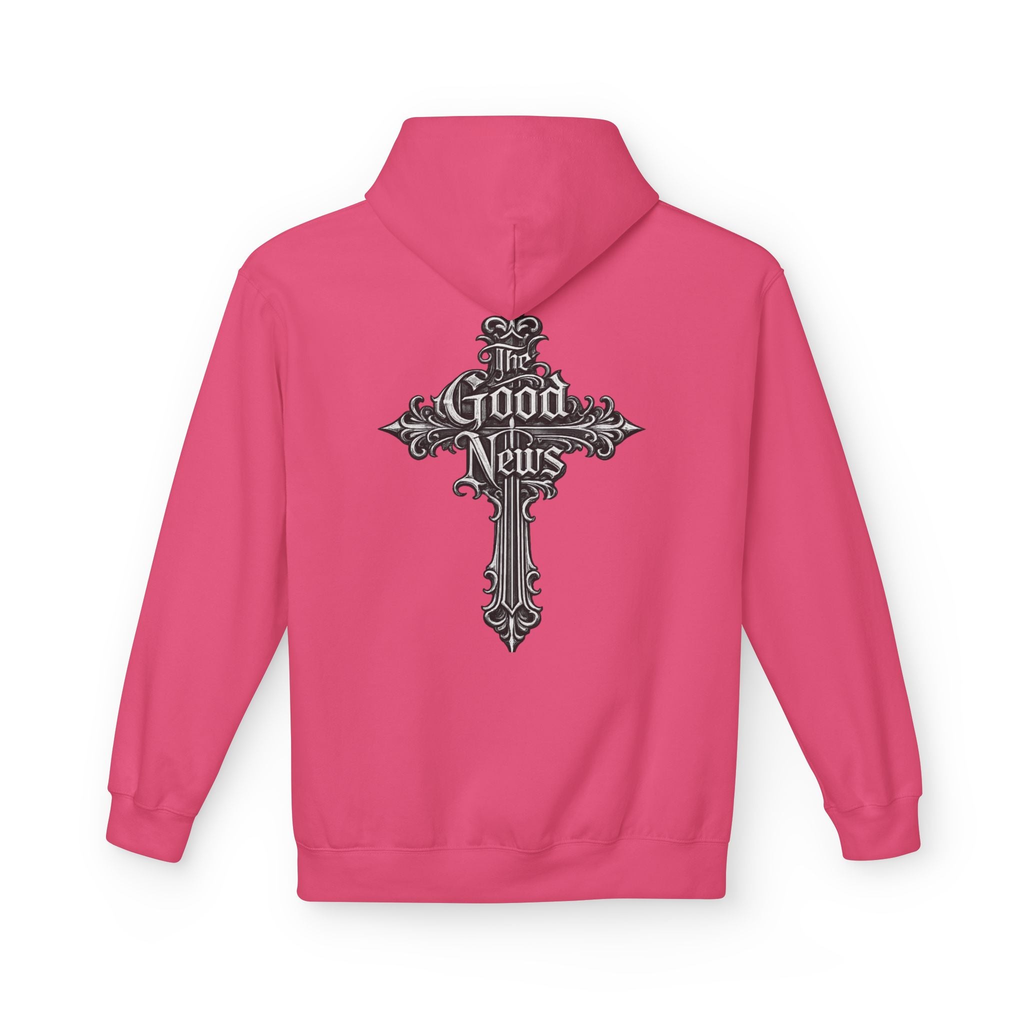 The Good News Cross Hoodie | Ornate Gothic Cross Hooded Sweatshirt