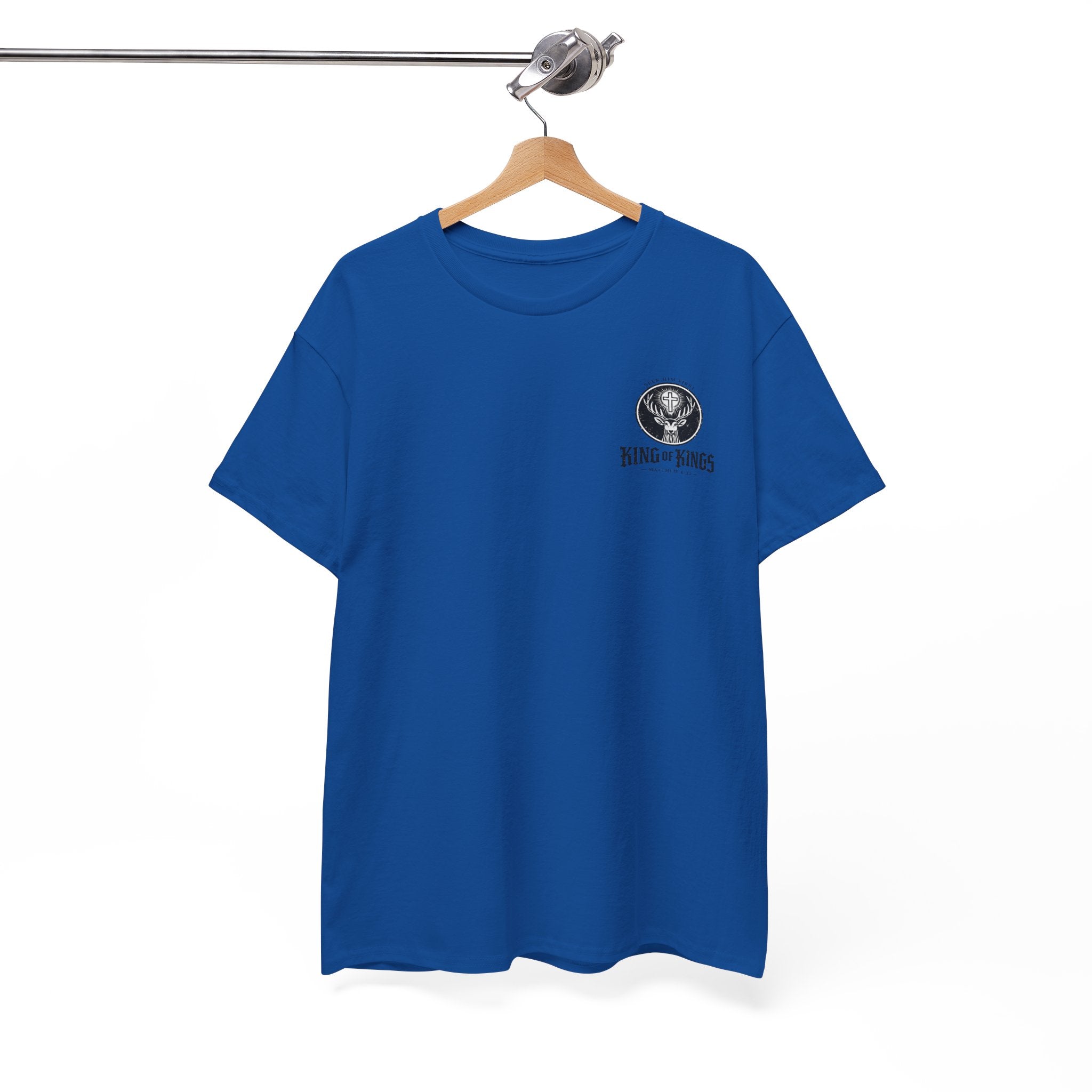 T-Shirt — "King of Kings" Christian Deer Cross Graphic Tee