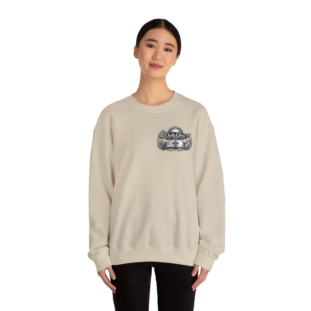 Bible Verse Cross Sweatshirt | 1 John 4:19 Religious Crewneck
