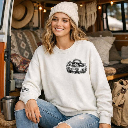 Bible Verse Cross Sweatshirt | 1 John 4:19 Religious Crewneck