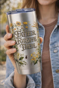 Father Forgive Them Tumbler | Floral Christian Travel Mug