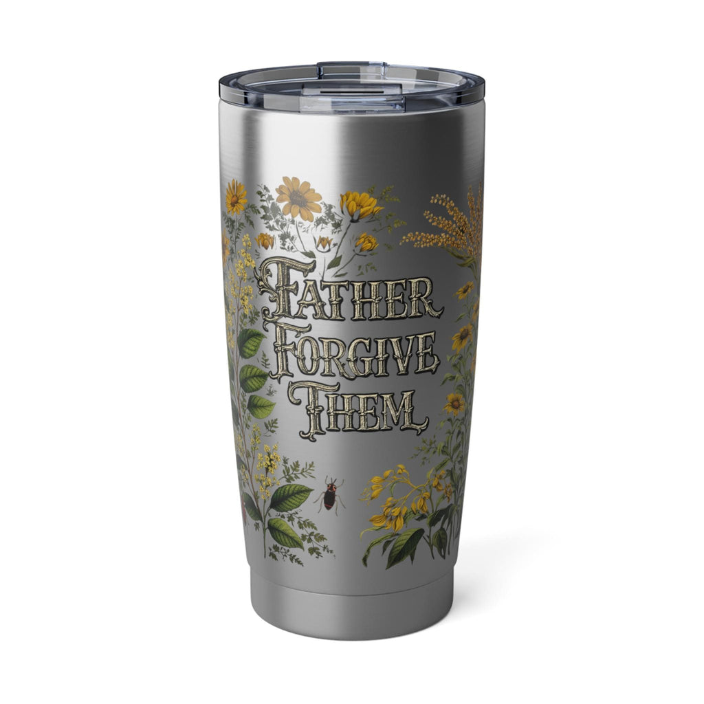 Father Forgive Them Tumbler | Floral Christian Travel Mug