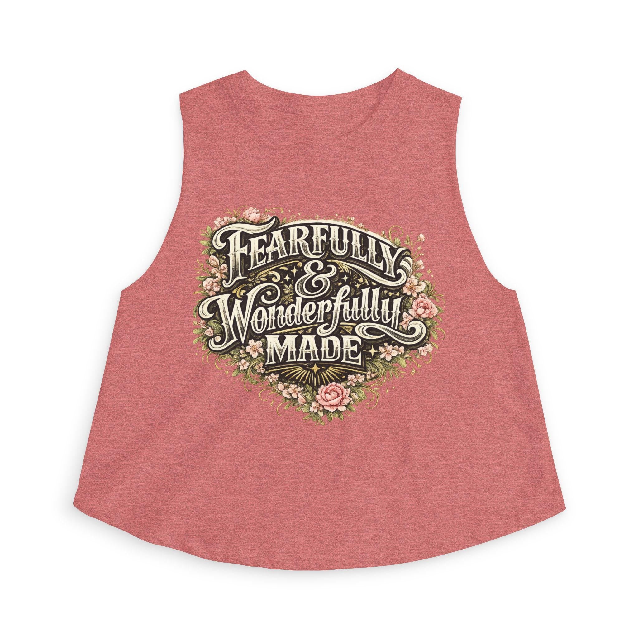 Fearfully & Wonderfully Made Crop Top | Floral Christian Inspirational Tank