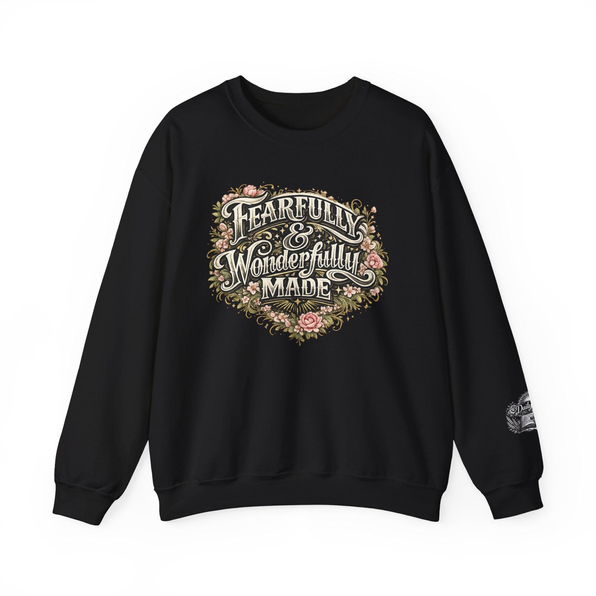 Fearfully & Wonderfully Made Floral Crewneck Sweatshirt | Christian Inspirational Pullover