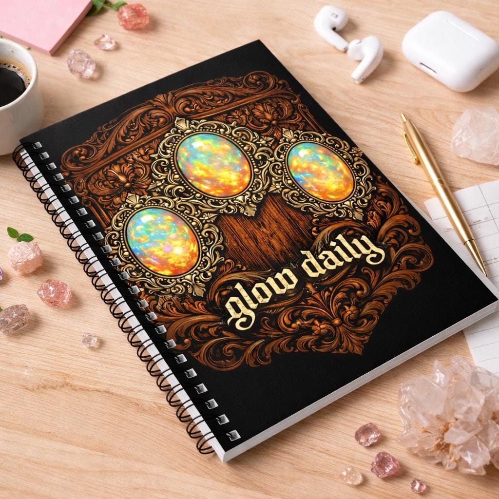 Glow Daily, Spiral Notebook | Vintage Motivational Ruled Journal