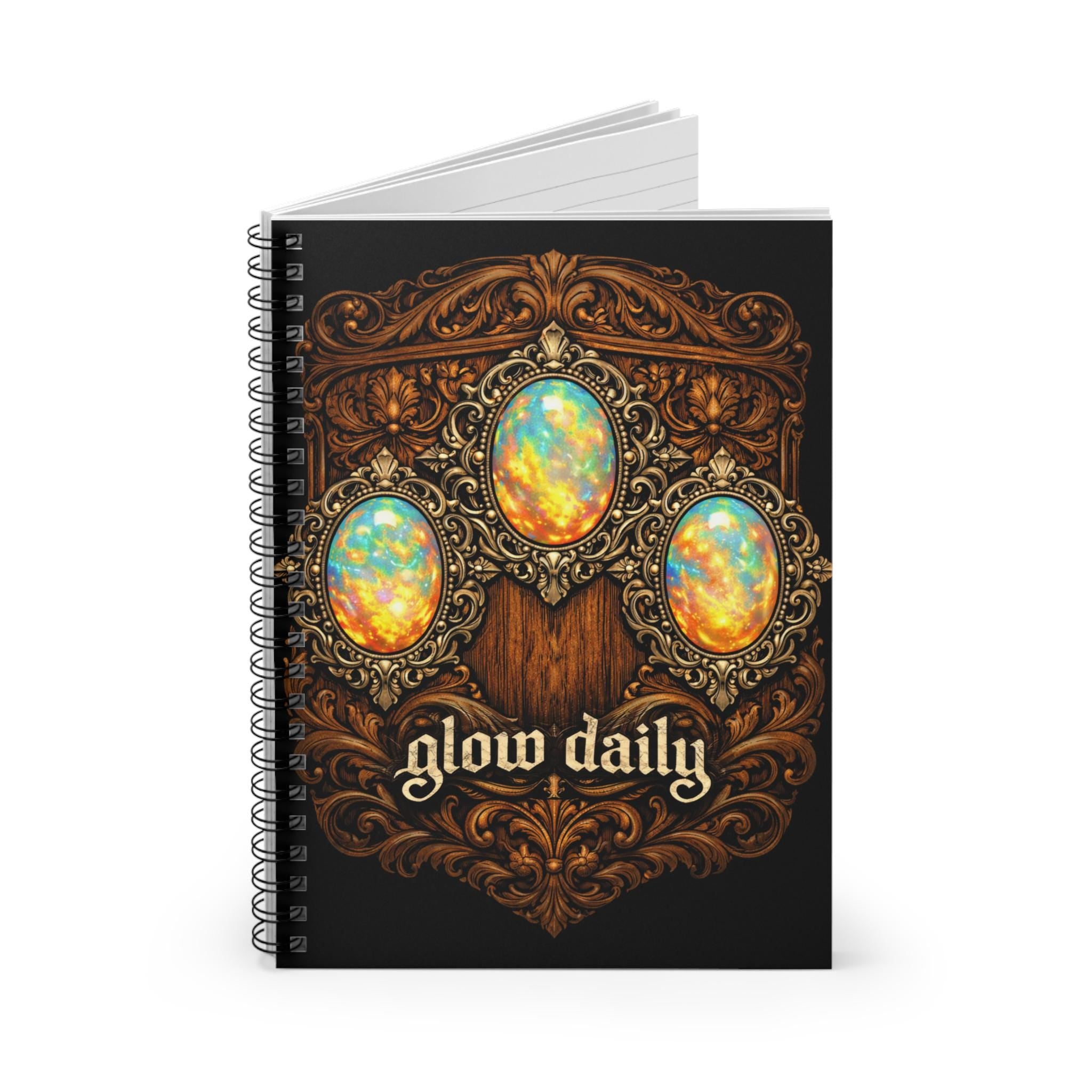 Glow Daily, Spiral Notebook | Vintage Motivational Ruled Journal