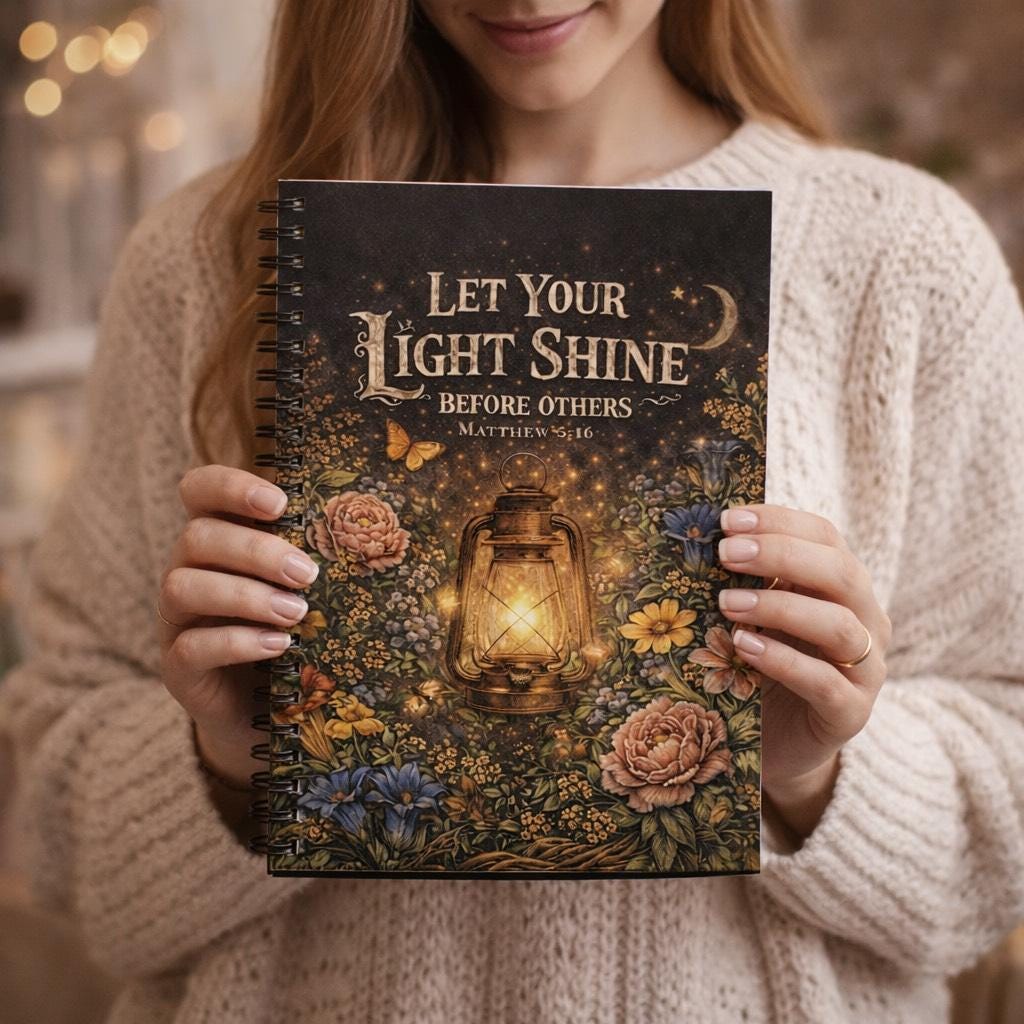 Inspirational Spiral Notebook | Lantern & Wildflower Design