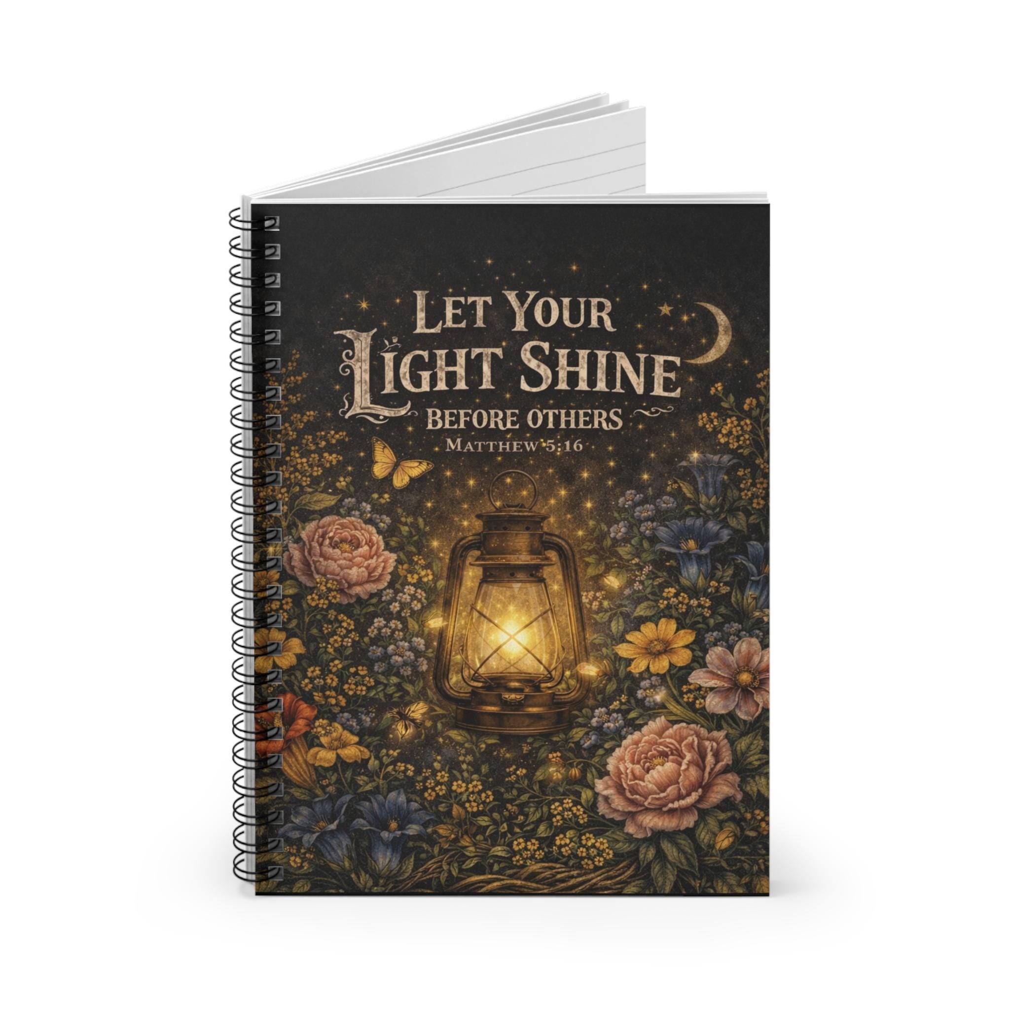 Inspirational Spiral Notebook | Lantern & Wildflower Design