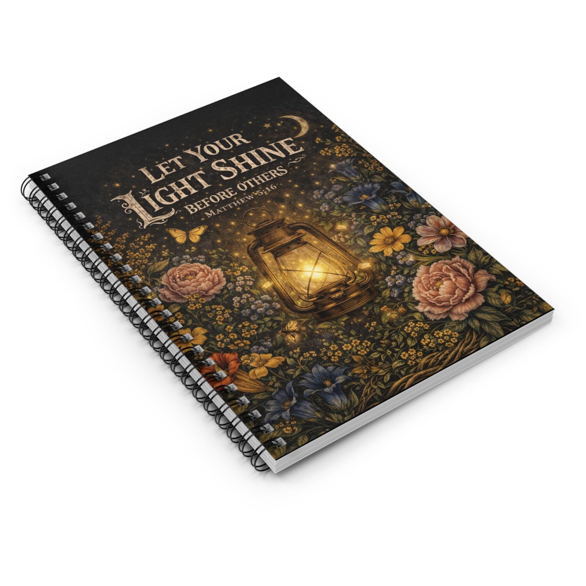 Inspirational Spiral Notebook | Lantern & Wildflower Design