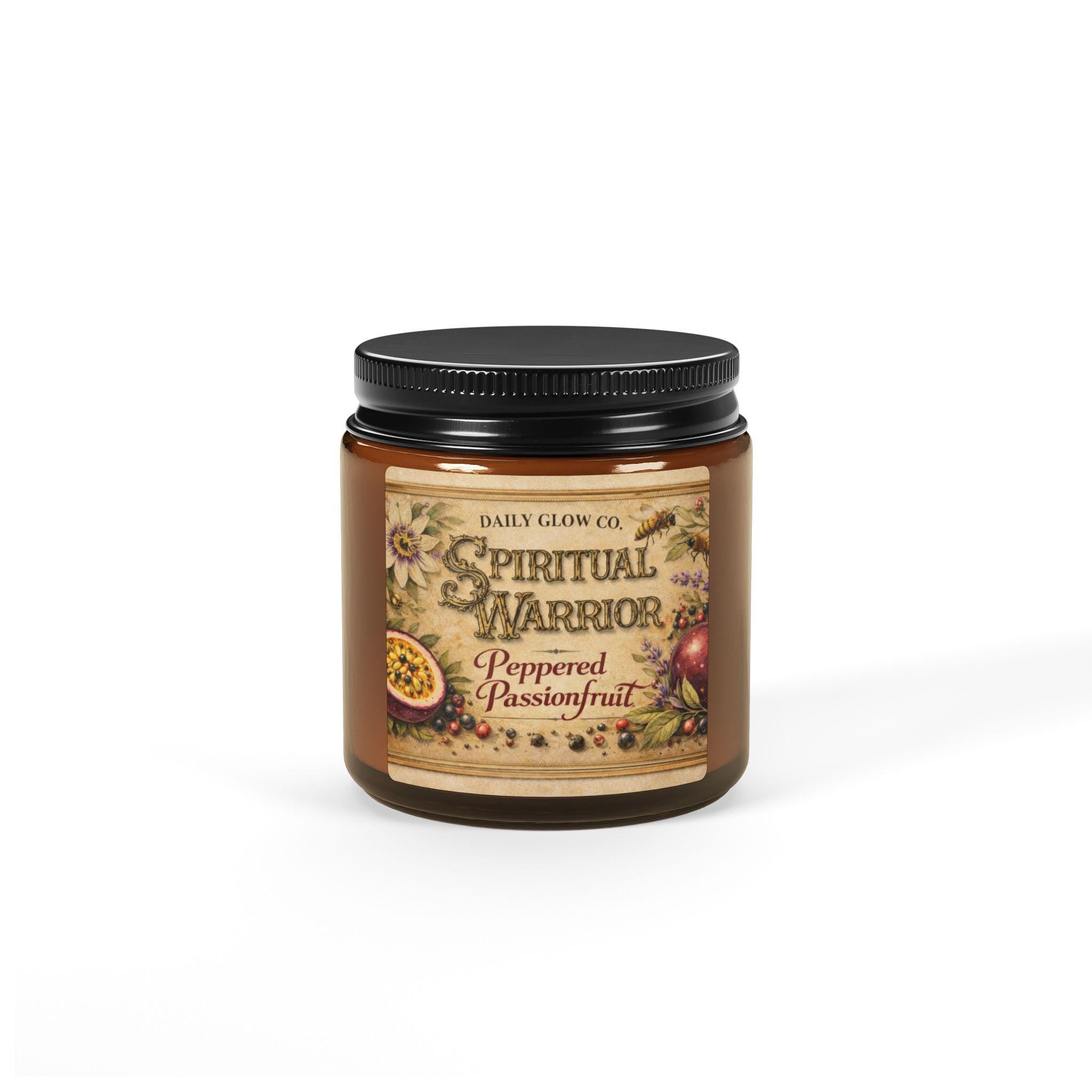 Peppered Passionfruit Spiritual Candle Scented Soy Candle | Amber Jar