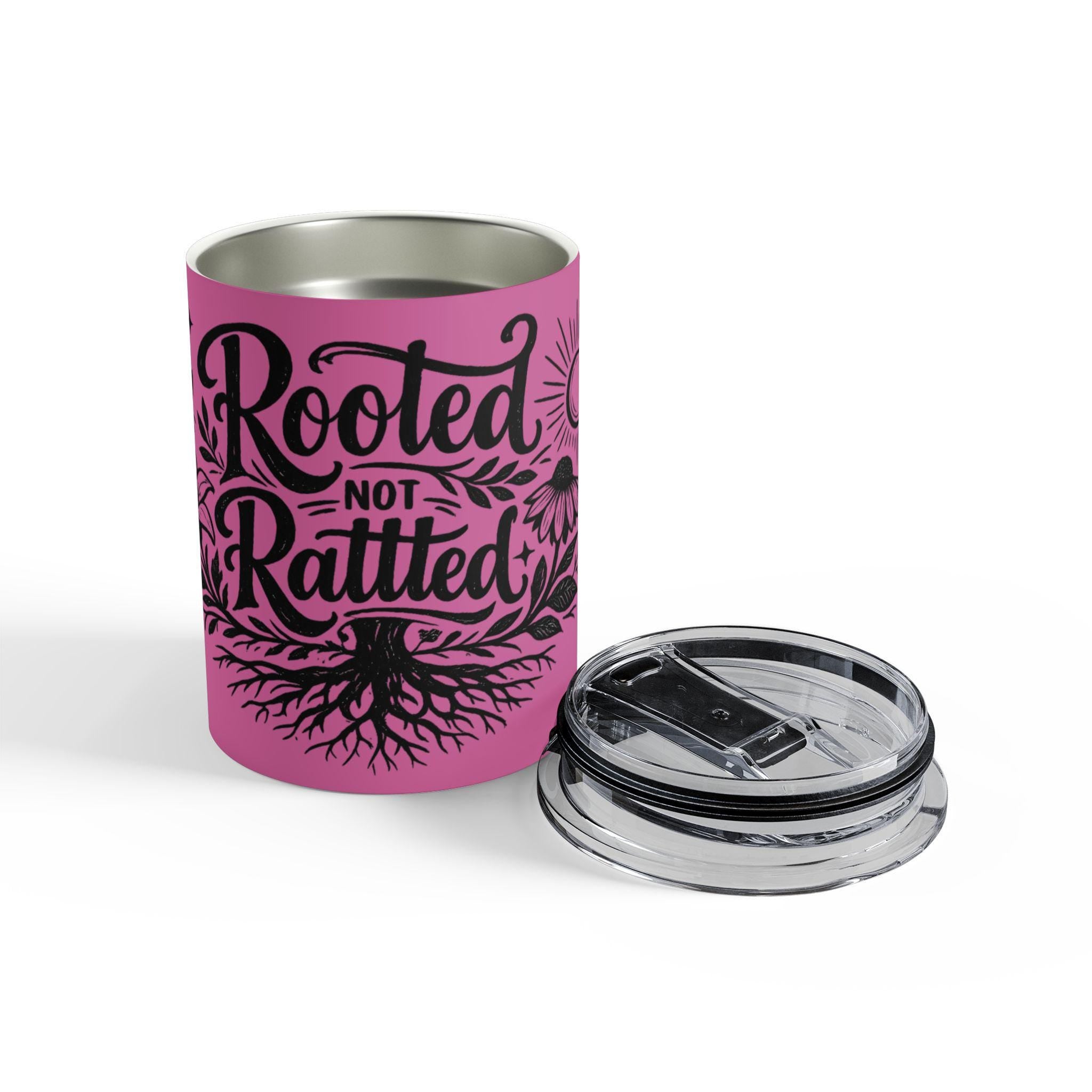 Rooted Not Rattled Tumbler 10oz | Faith Inspired Christian Coffee Cup