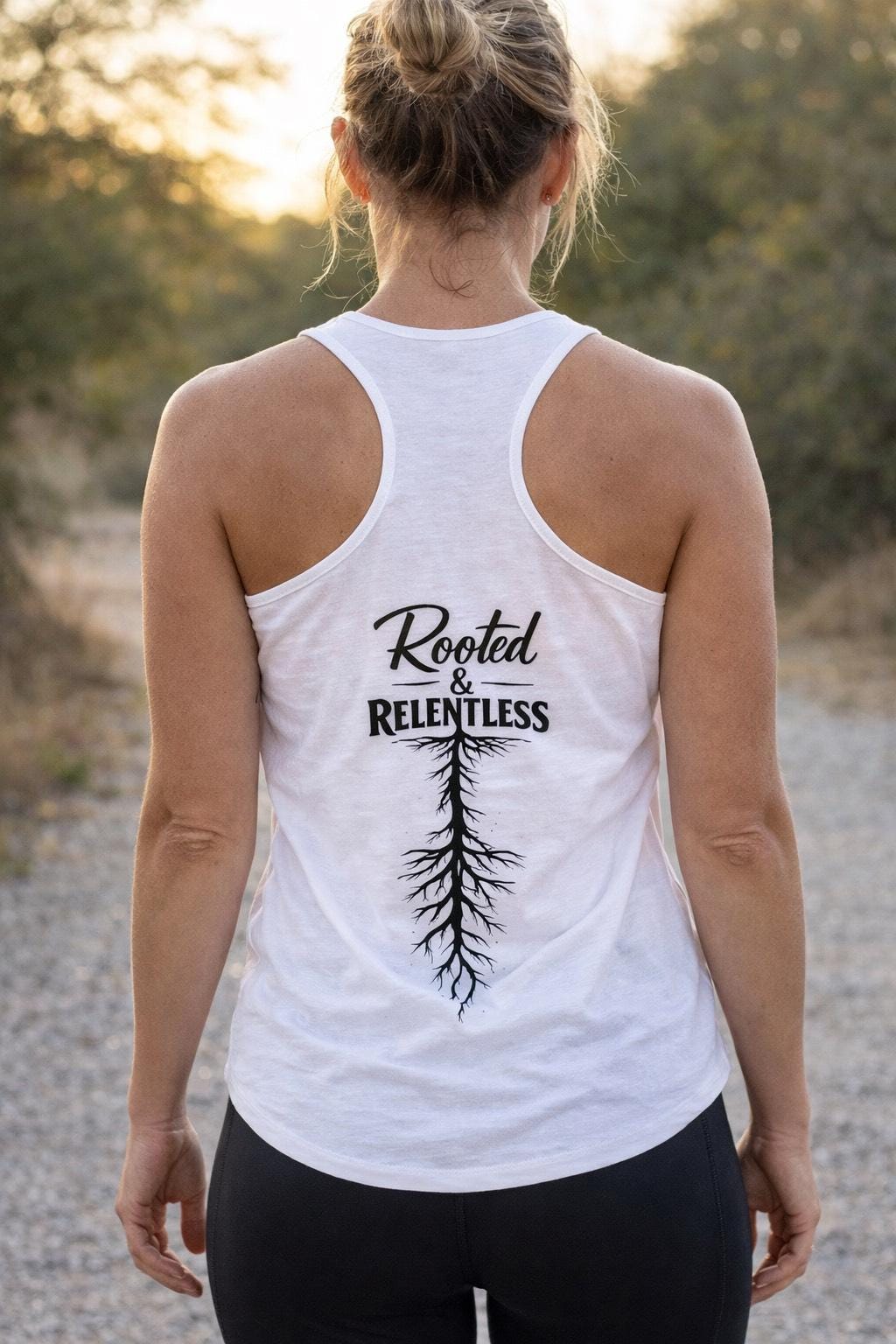 Rooted & Relentless Racerback Tank | Motivational Women's Workout Tank