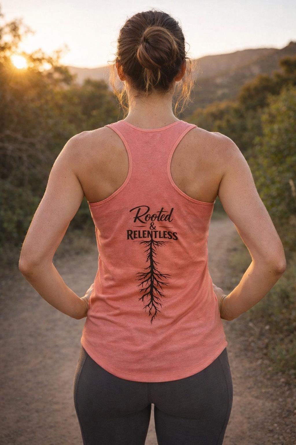 Rooted & Relentless Racerback Tank | Motivational Women's Workout Tank