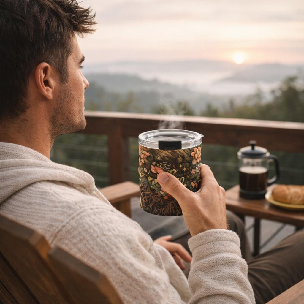 Rooted & Relentless Tumbler | Botanical Floral Travel Mug