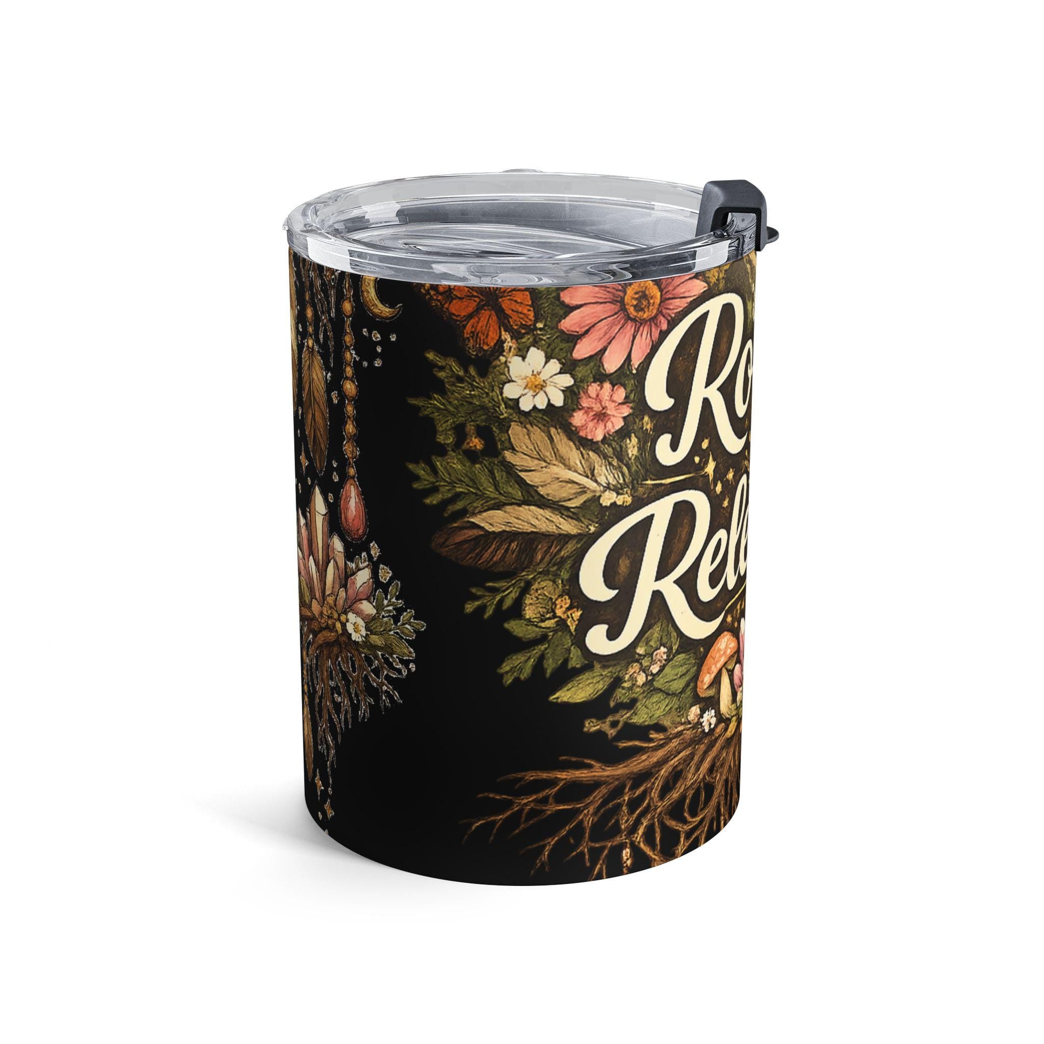 Rooted & Relentless Tumbler | Botanical Floral Travel Mug