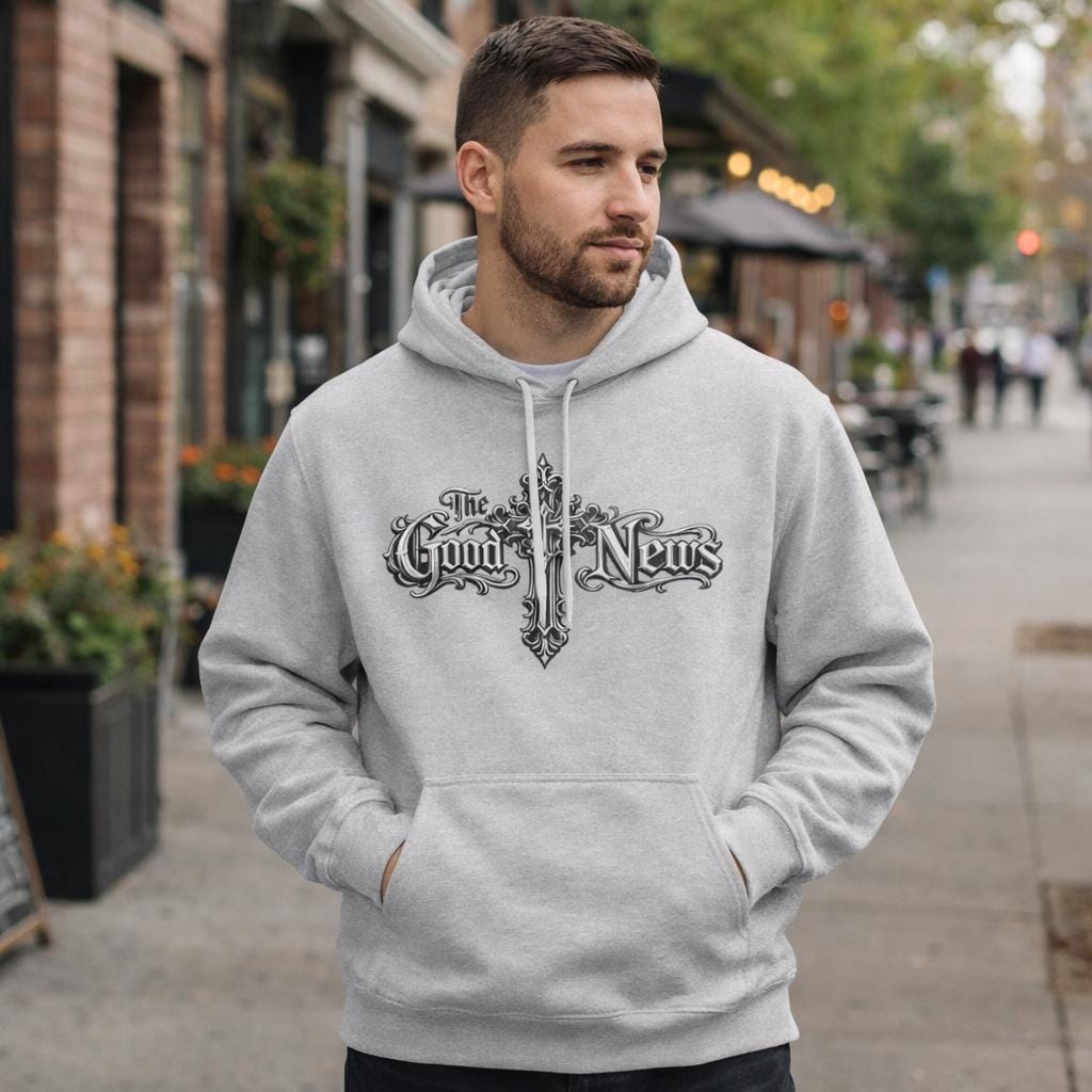 The Good News Cross Hoodie | Ornate Gothic Cross sweatshirt