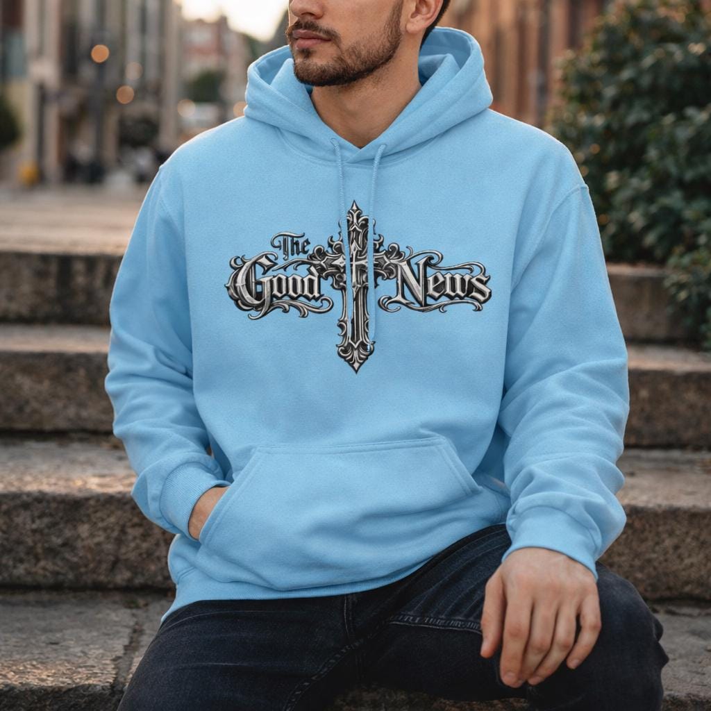 The Good News Cross Hoodie | Ornate Gothic Cross sweatshirt
