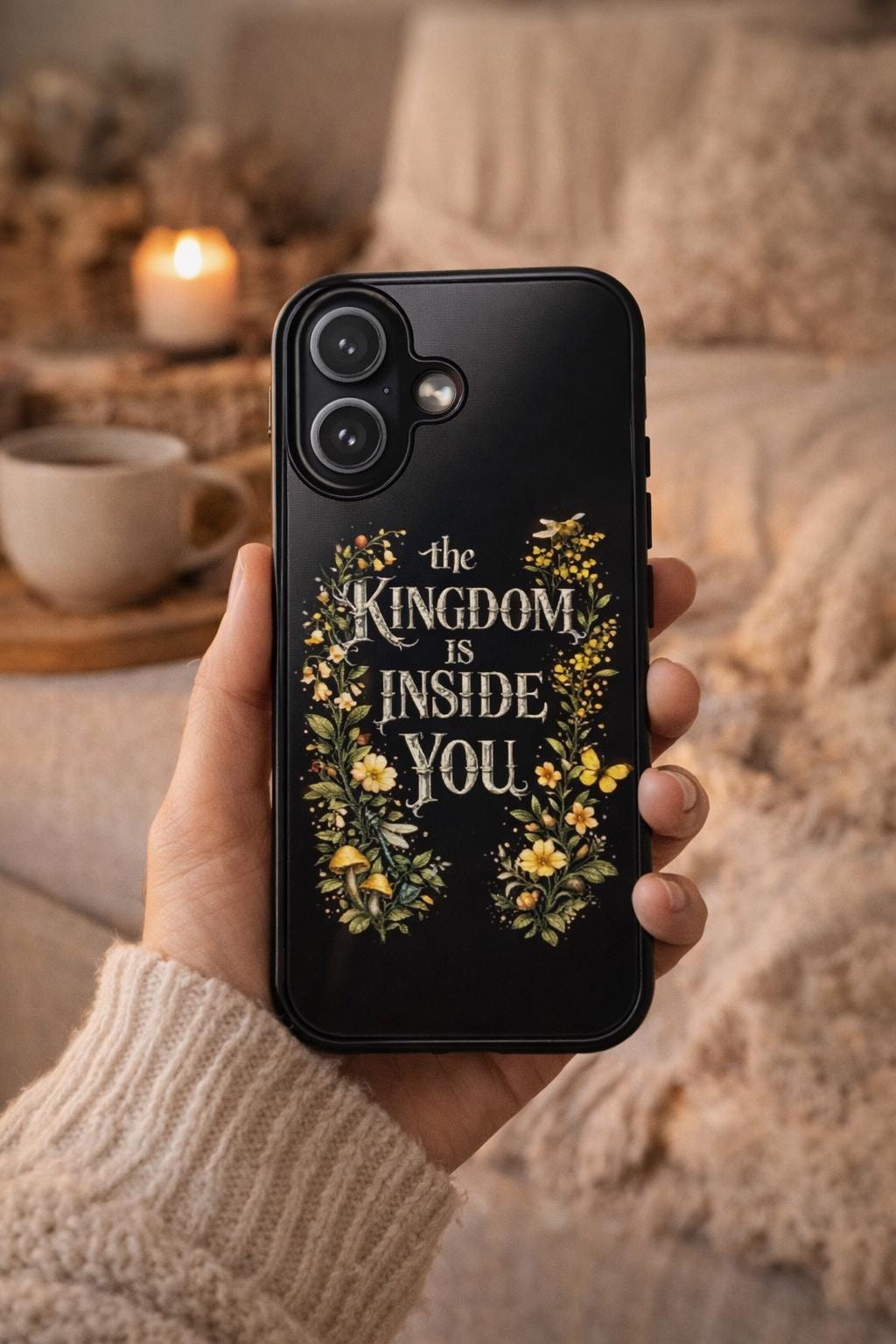 The Kingdom Is Inside You Christian Phone Case | Botanical Scripture Phone Cover