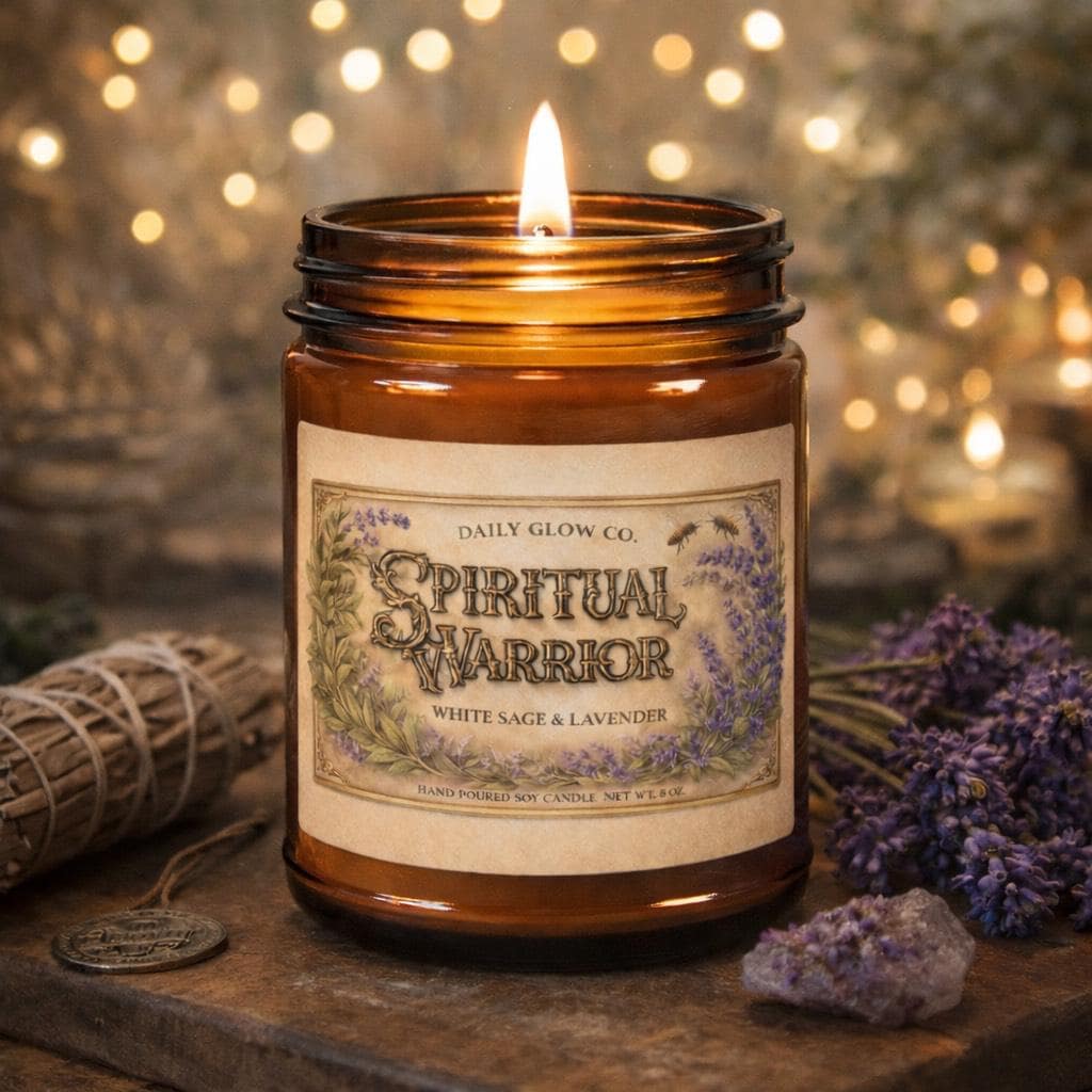 White Sage Lavender Candle | Aromatherapy Soy Wax, Spiritual Gift