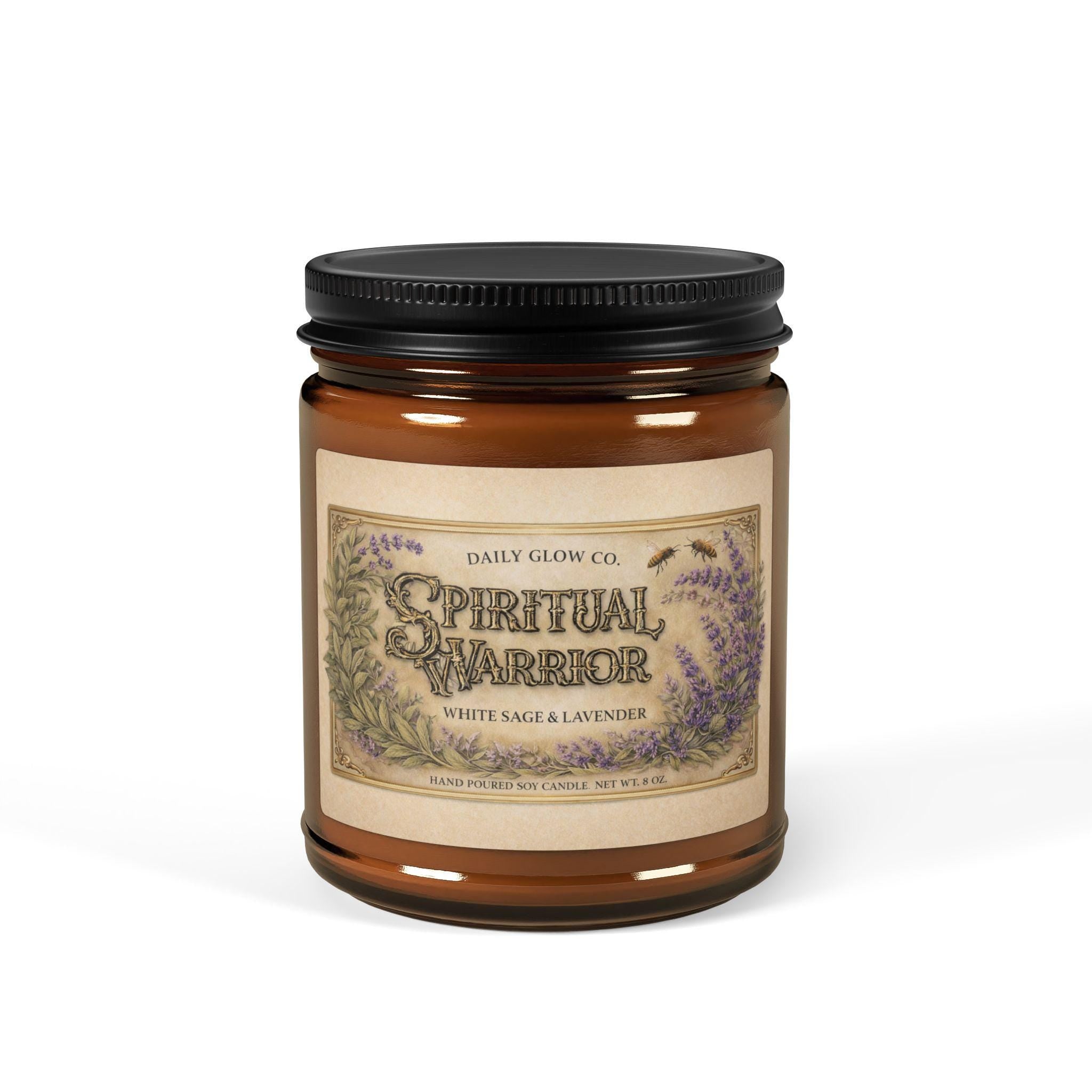 White Sage Lavender Candle | Aromatherapy Soy Wax, Spiritual Gift